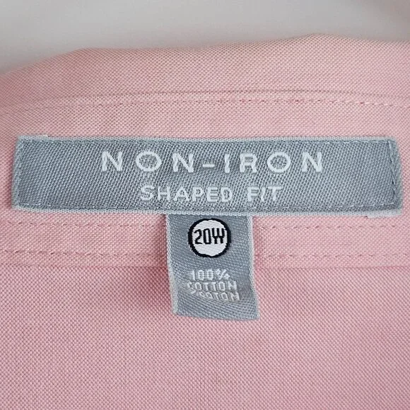 Foxcroft Blouse Womens 20W Pink Button Front 3/4 Sleeve Non Iron Business Casual - Picture 2 of 11